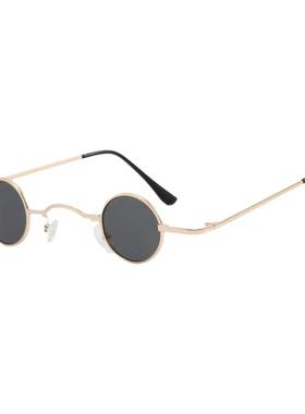 网红ins街拍个性圆形小框太阳镜