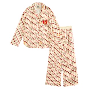 tbh野兽派家居星星人星光缎家居服套装四季可外穿情侣睡衣