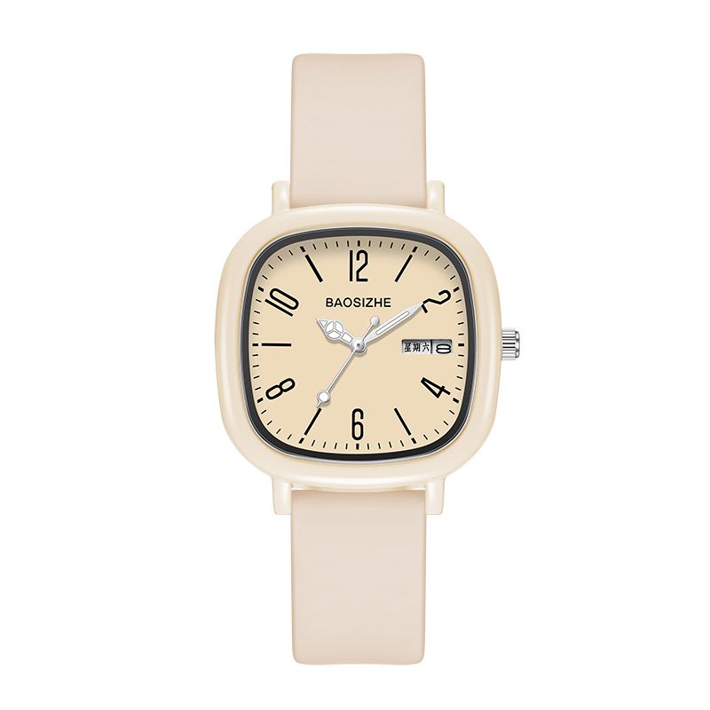 学生考试专用手表女款初高中小方表防水静音休闲女生儿童只看时间