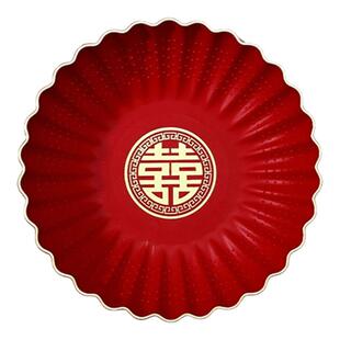 结婚果盘喜糖盘婚礼客厅茶几专用红色喜盘子订婚家用网红干果盘