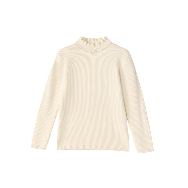 笛莎官方旗舰童装女童加厚毛线衣冬季新款女孩儿童保暖针织打底衫