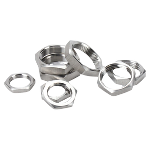 304不锈钢六角薄螺母根母水箱接头锁片龙头锁紧并帽英制管纹螺帽