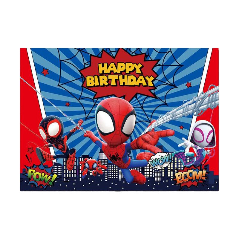 蜘蛛侠主题生日派对装饰背景布海报拍照道具横幅气球拉旗蛋糕插旗