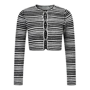 CALVINLUO 圆珠装饰条纹针织上衣航海风 23春夏 红白/黑白