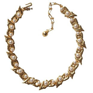 Trifari翠法丽中古vintage项链莫奈monet火焰复古珍珠耳环耳夹