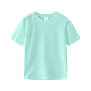 糖果色儿童纯棉短袖T恤男女同款圆领多色团体班服亲子运动会上衣