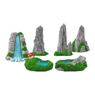 微景观创意仿真假山水瀑布装饰品