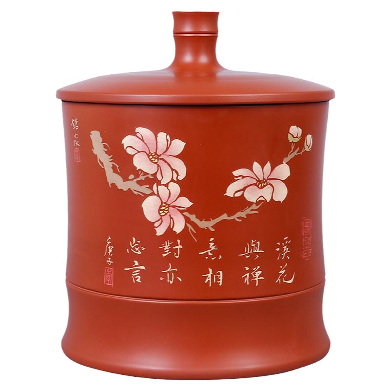 普洱建水紫陶茶叶罐紫陶醉莲居
