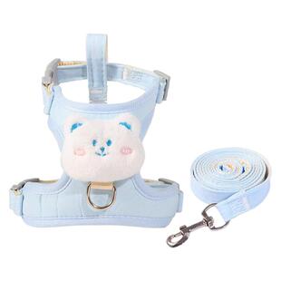 小狗牵引绳幼犬遛狗猫绳子遛狗牵引绳胸背带防挣脱柯基比熊可调节