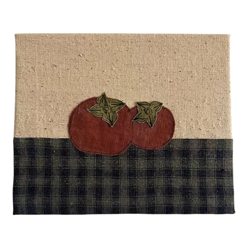 好柿成双中古风氛围感客厅装饰画