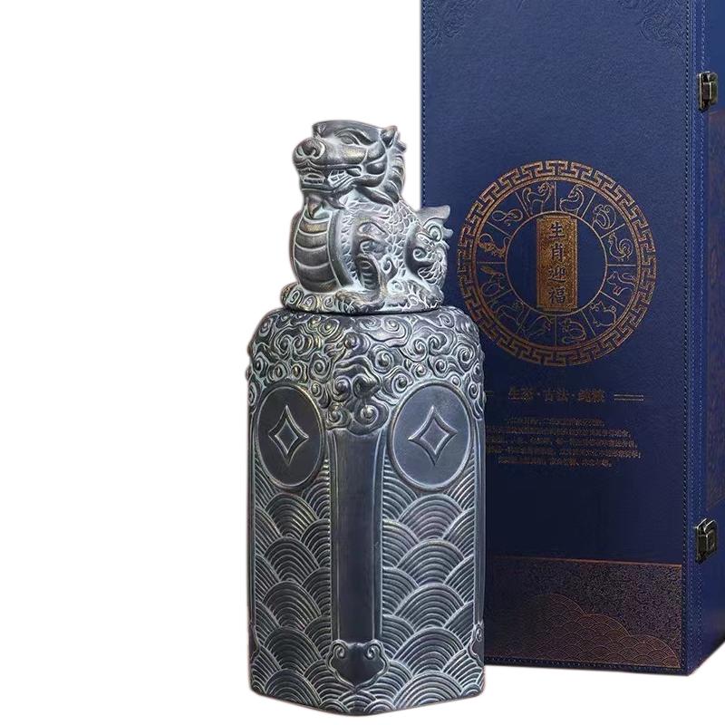 仿青铜器陶瓷酒瓶景德镇手工复古