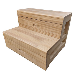 定制实木楼梯台阶双层脚踩踏步二层阶梯凳子踏板家用可储物两步梯