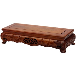 全实木底座托架佛像花瓶花盆茶壶木雕底座红木工艺品摆件方形底座