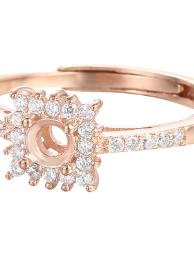 纯银莫桑钻克拉六爪戒指空托