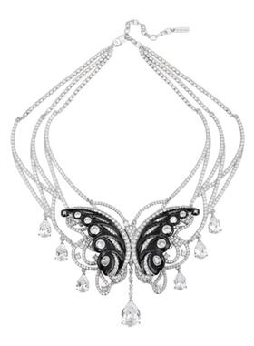 【秀款限定】MOH动物絮语系列水晶珐琅黑色蝴蝶吊坠女款设计项链