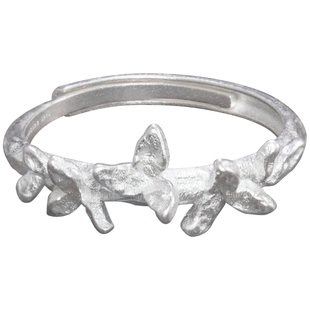 Clayseasons丁香开口小花戒指 小众设计纯银手工肌理精致度假风