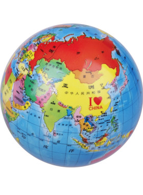 伊诺特彩印世界地图充气小皮球