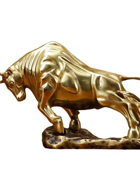 铜牛摆件股市牛转乾坤办公室客厅家居饰品工艺品开业乔迁商务礼品