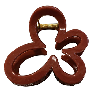 安哥拉红中号抓夹女高级感洋气时尚 镂空花朵蝴蝶结半扎发鲨鱼夹