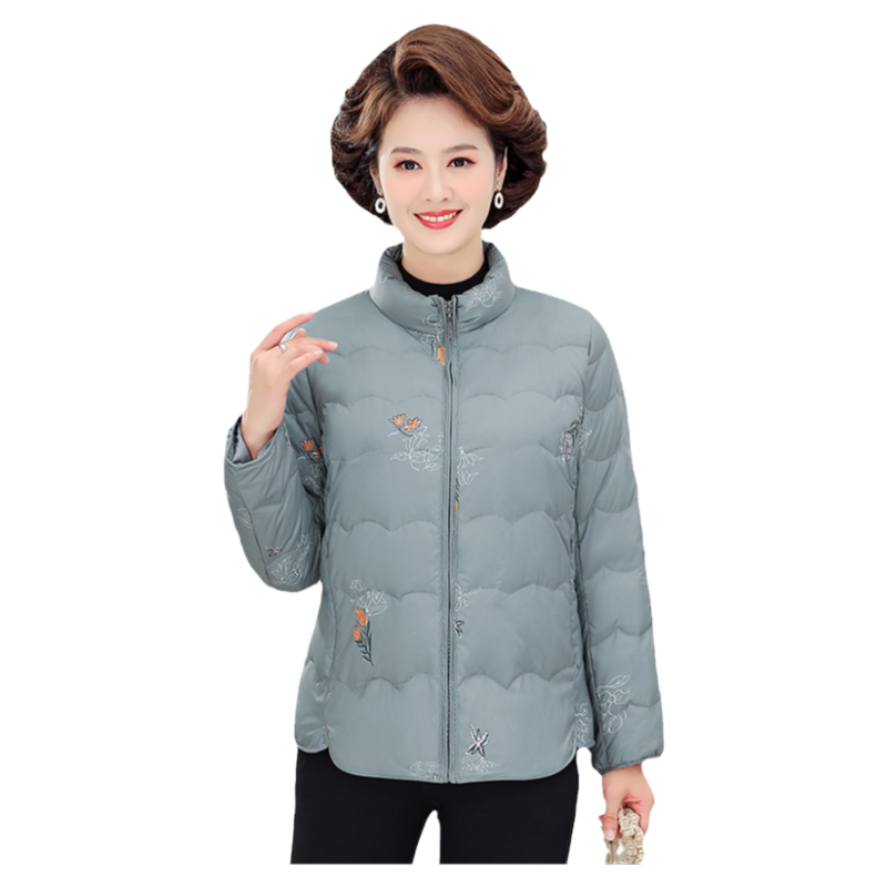 文君羽绒服外套奶奶装