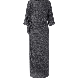 【6A级桑蚕丝】玛丝菲尔连衣裙新中式围裹式蝴蝶花稿裙子茶歇裙