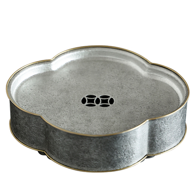 颜吉利复古海棠纯锡潮州手工壶承