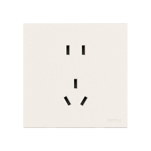 欧普超薄哑光开关插座面板奶油原木风五孔插座全屋套餐官方旗舰店