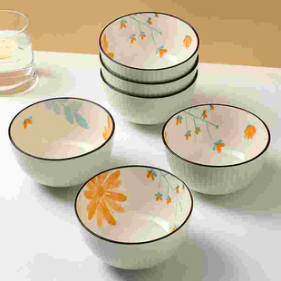 碗碟套装 日式 陶瓷吃饭碗家用好看 米饭碗小碗2023新款 餐具雏菊