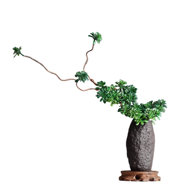 室内罗汉松迎客松仿真花花瓶套装