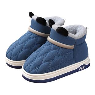 冬季儿童包跟防水皮棉鞋外穿加绒厚底高帮棉鞋男女宝中大童保暖鞋