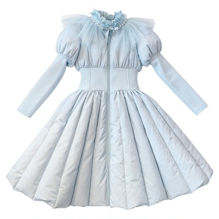 高端女童羽绒服冬装2025新款洋气公主风冬季长款收腰加厚外套三防