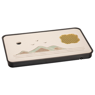 泥徒远山陶瓷茶盘小型家用客厅储水干泡茶台办公室茶具排蓄水托盘