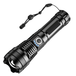 全铝LED强光手电筒充电家用户外骑行超亮远射超长续航26650锂电池