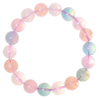 珂拉咪 天然冰种体摩根石手链女款 糖果体绿柱石水晶手串礼物饰品