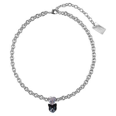 【限时7折】XTASTE 1800dreamland 小猫女王爱心项链原创锁骨链