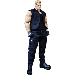 1/12新款兵人衣服男6寸可动人偶方大头VT GW壮素体布衣马甲工装裤