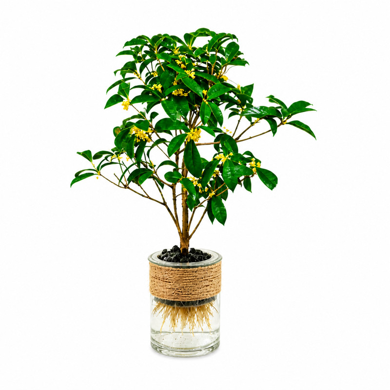 水培水养四季桂带花苞盆栽植物