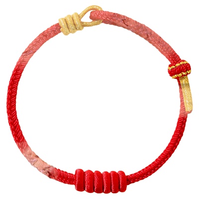 红绳手链半成品可穿珠黄金diy