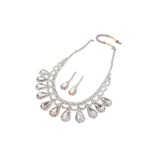 华丽超闪耳环项链套装首饰夸张锁骨链2025新款颈链新娘礼服配饰女