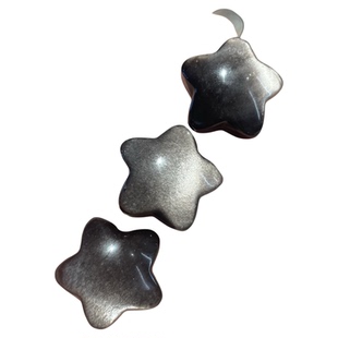 天然银曜石星星通孔星星银曜石水晶星星手机挂包包挂件星星银曜石