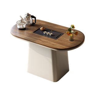 小户型阳台茶桌椅组合现代新中式实木茶几一桌五椅家用客厅泡茶桌