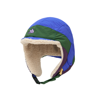 新款户外拼色加绒雷锋帽女款冬季复古飞行员保暖护耳儿童滑雪帽子