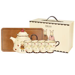 摩登主妇赫拉兔茶具套装茶壶生日新婚礼物女老师毕业乔迁新居杯子