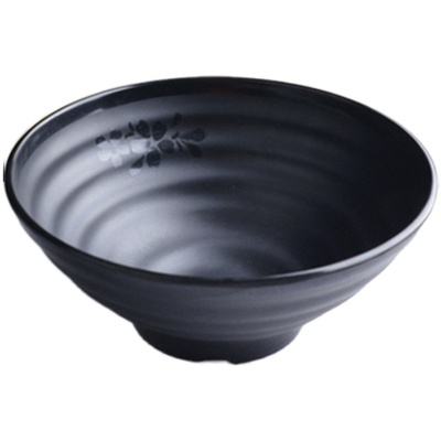 密胺面碗面馆专用黑色斗笠碗