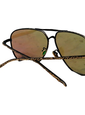 欧美复古飞行员镜框彩虹防UV墨镜