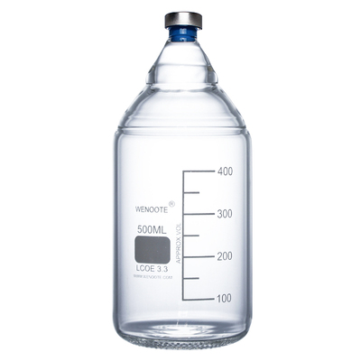 厌氧瓶 高硼硅玻璃防爆底 丁基胶塞顶空瓶厌氧瓶塞发酵瓶反应瓶培养瓶 钳口玻璃瓶厌氧管250 500 1000 2000ml