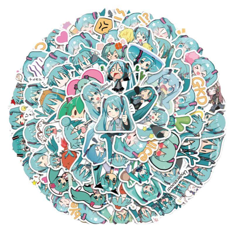 65张初音未来卡通动漫贴纸不留痕
