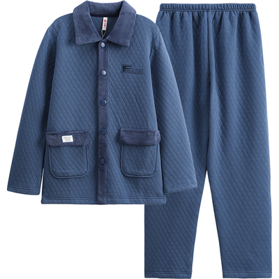 芬腾男士秋冬季空气棉夹层睡衣