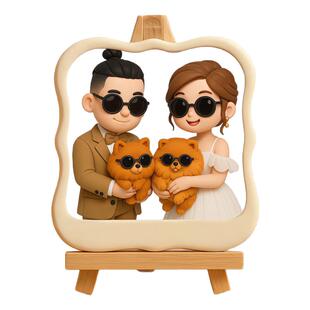 Q版照片定制3D打印相框冰箱贴相框摆件生日照婚纱照情侣定制礼物