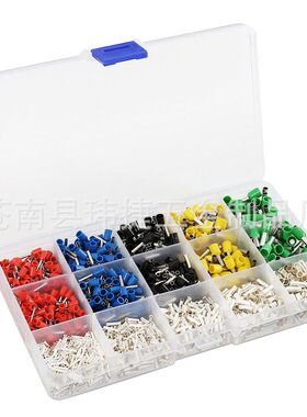 1640pcs冷压端子 冷压管型接线端子终端盒装接头